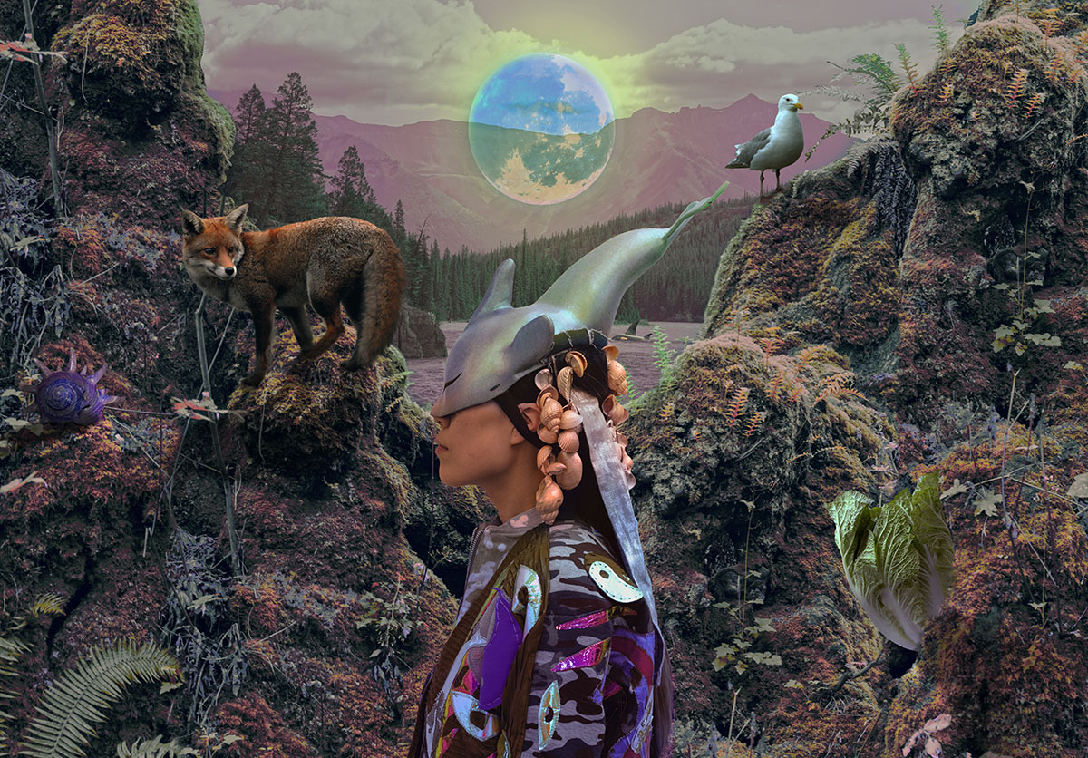 Zadie Xa and Benito Mayor Vallejo, Moon Poetics 4 Courageous Earth Critters and Dangerous Day Dreamers, 2020, digital collage. Courtesy of the artists.