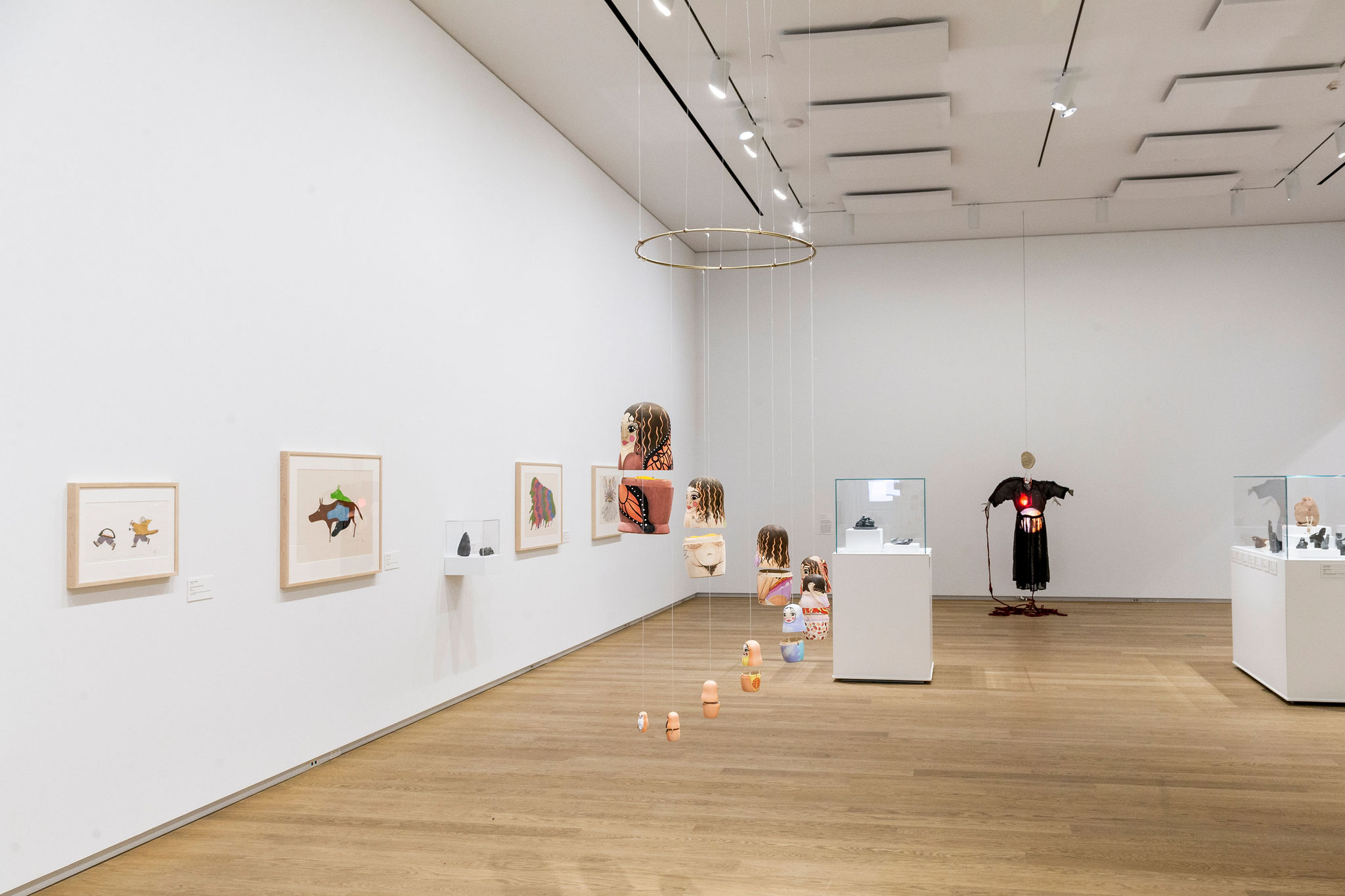 Installation view, Atautchikun | wâhkôtamowin, Remai Modern, Saskatoon, 2021. Photo: Carey Shaw.