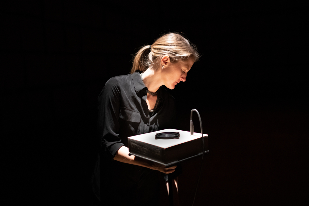 Performance view, Lesley Flanigan, Resonances