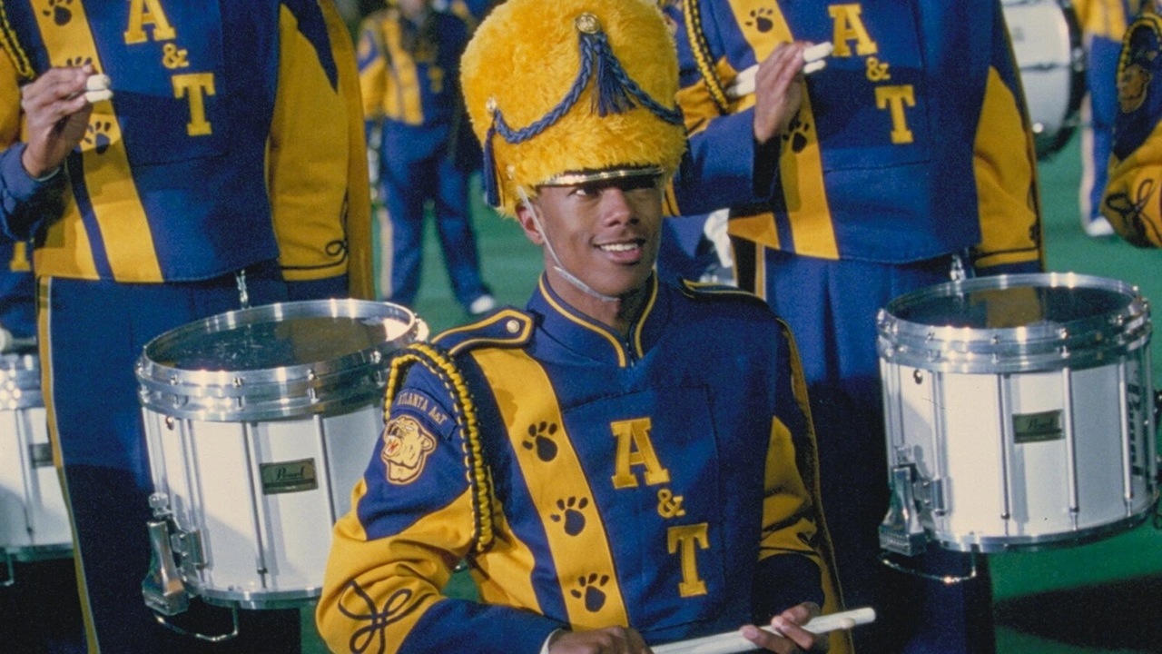 Young men dressed in blue and yellow uniforms, gathered in a team formation, exuding camaraderie and enthusiasm.